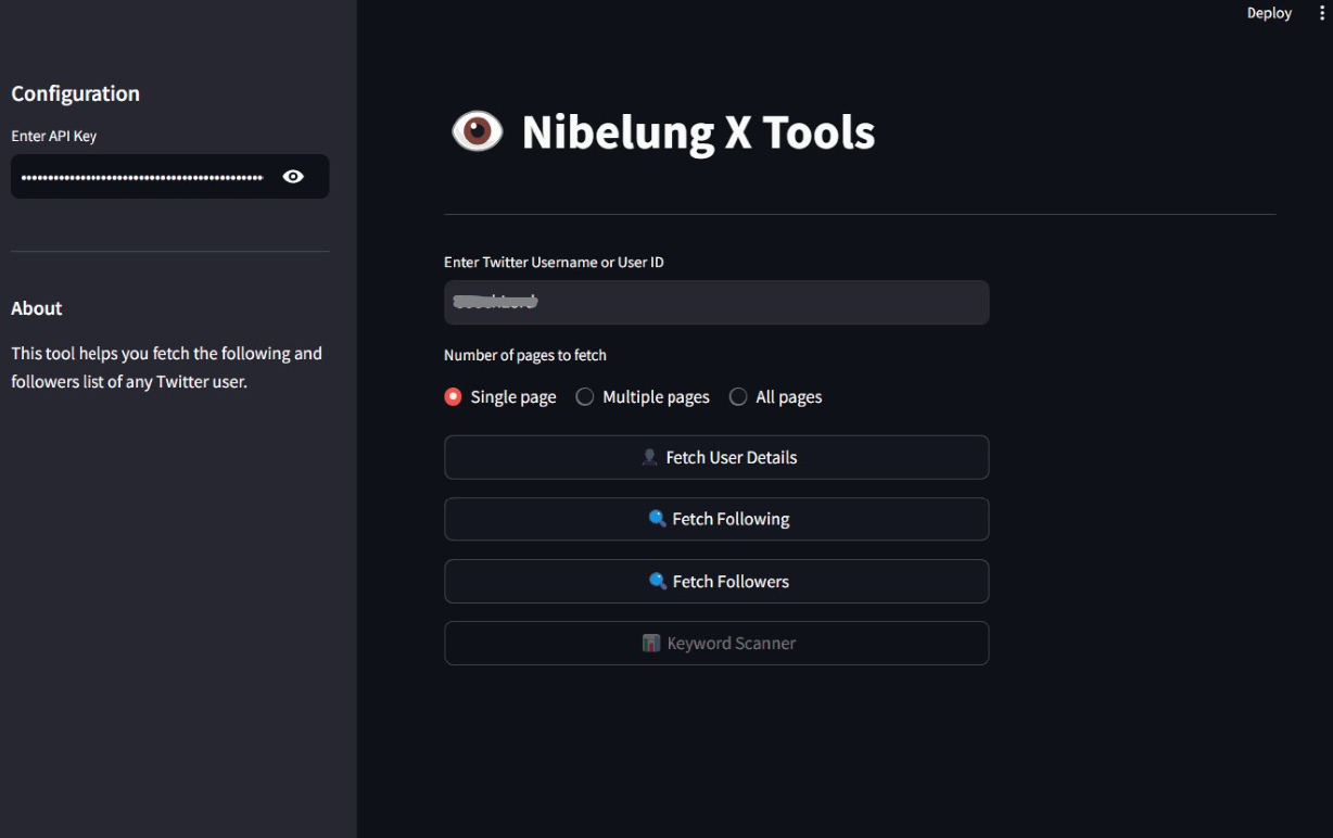 Nibelung Social Tools - Default View